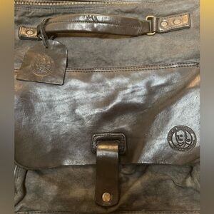 Maledetti Toscani duffle bag calf leather/canvas. Made in Tuscany Italy! EUC!